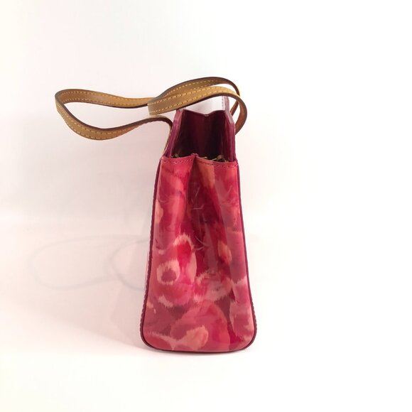 【35→ 26MK】Lv Red Monogram Vernis Ikat Catalina BB Tote Sku# 85786 (Gently Used) - Picture 3 of 14